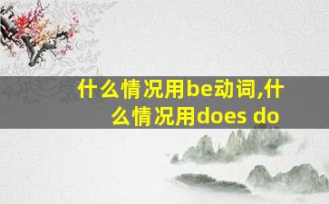 什么情况用be动词,什么情况用does do